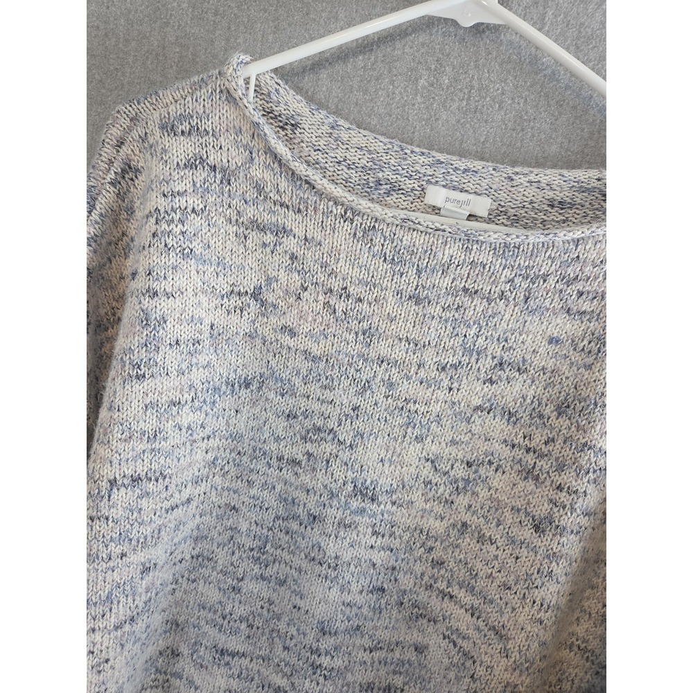 J Jill Pure Jill XL Tunic Sweater Roll Neck Blue Heather Speckle Career Comfort